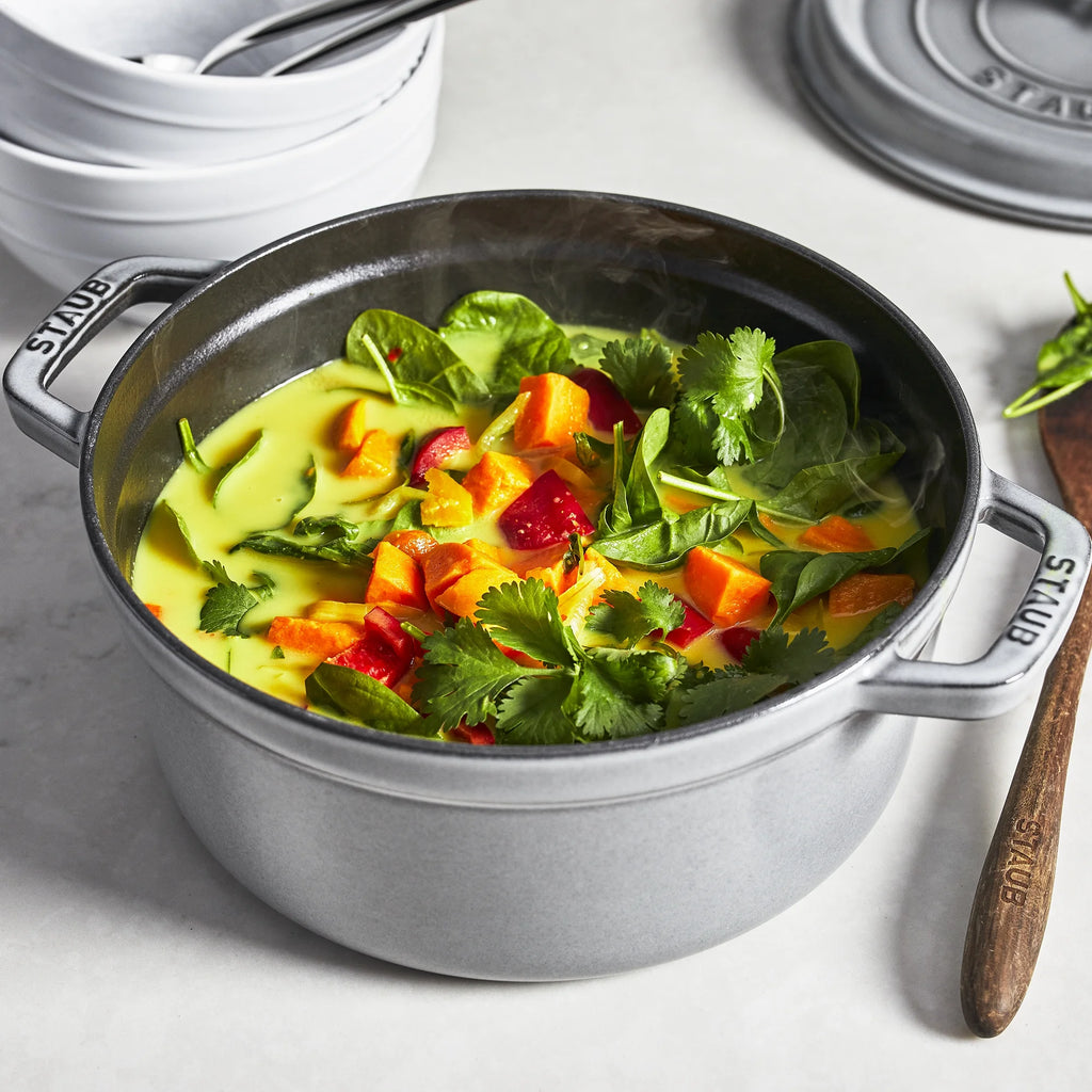 Staub Cast Iron 4-qt Round Cocotte - Matte Black