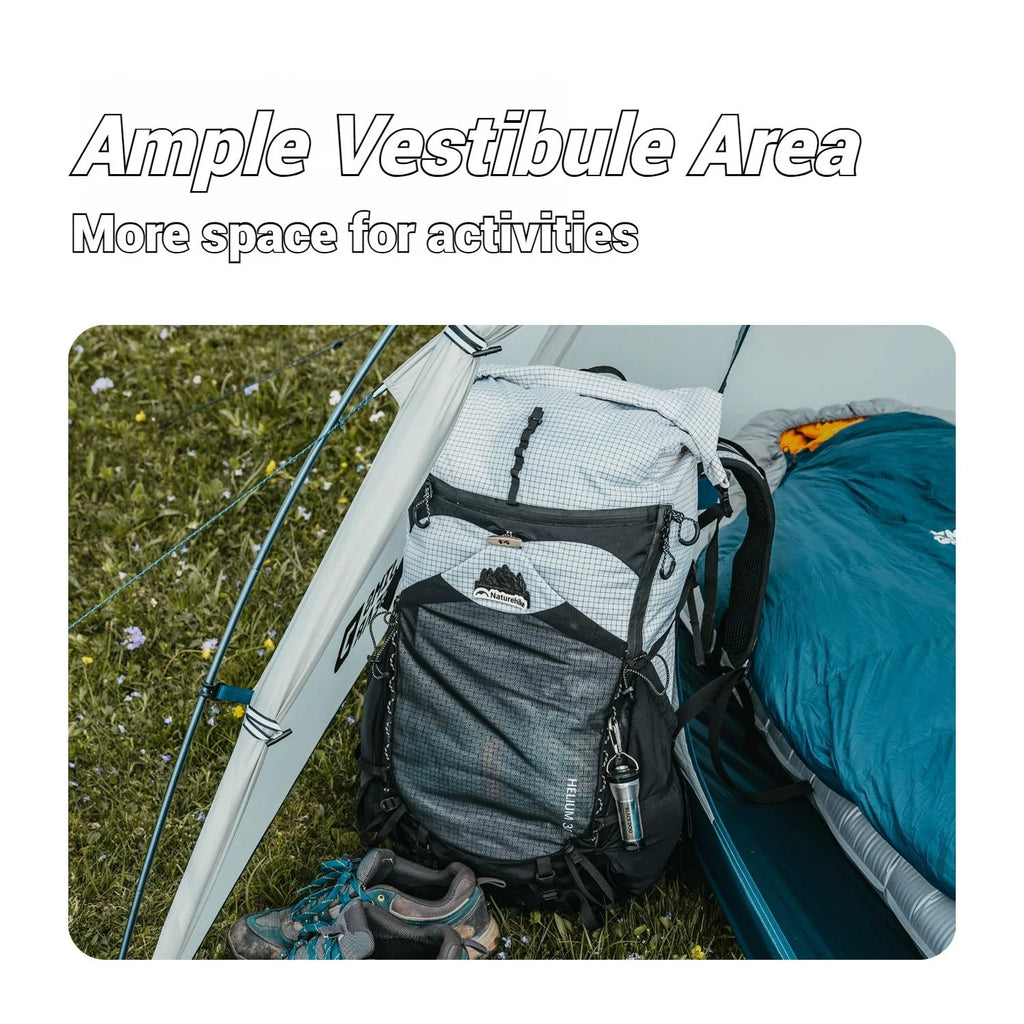 Naturehike, Hiking Tent, Large Space Outdoor Camping Tent, Lightweight Backpacking Tent with Vestibule, Waterproof Four Seasons Dome Tent, Stable Tri-Cross Support Structure, Strong Wind Resistance