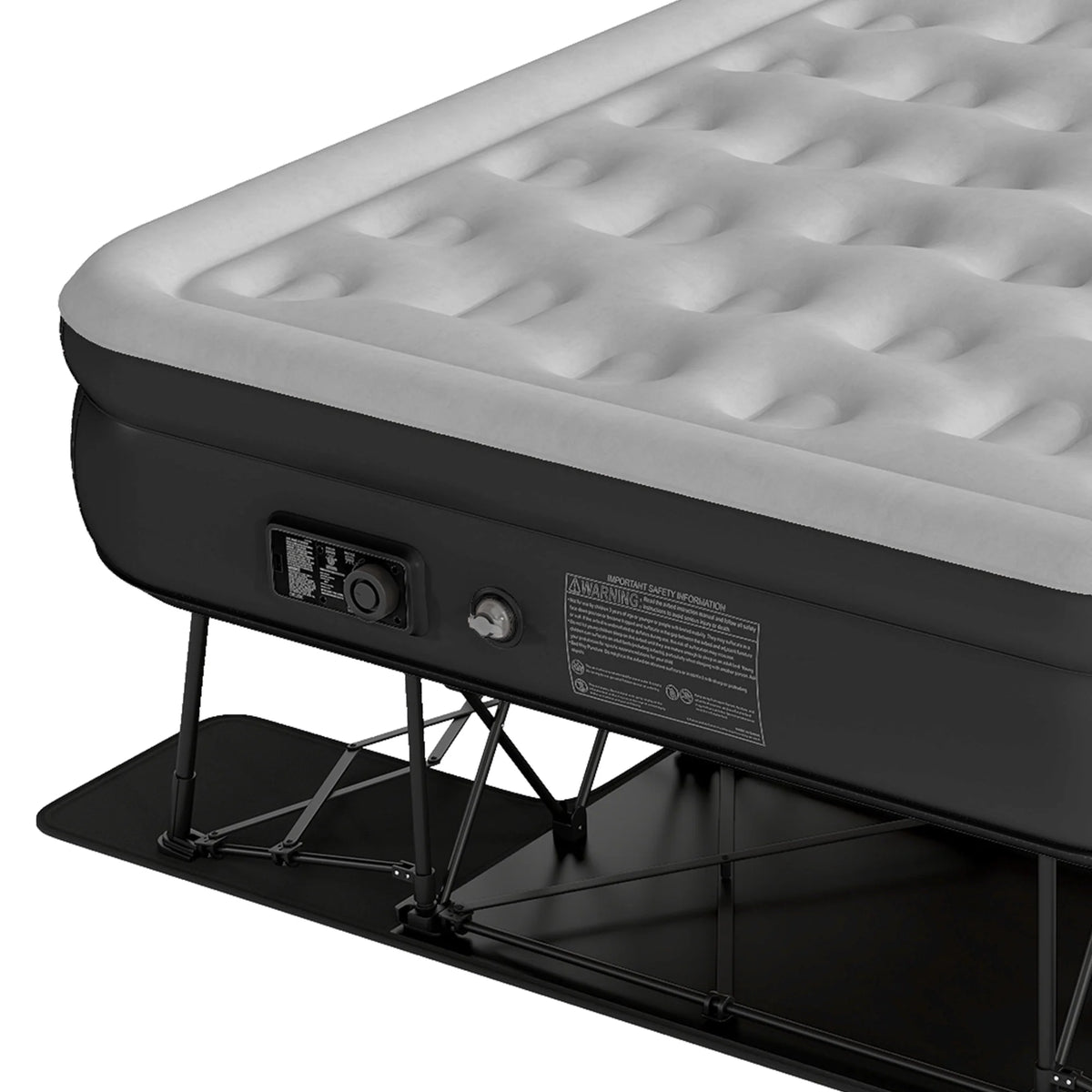 Uforic Inflatable Queen Air Mattress with Built-in Pump, Frame, Velvet Surface & Portable Storage Case, Khaki