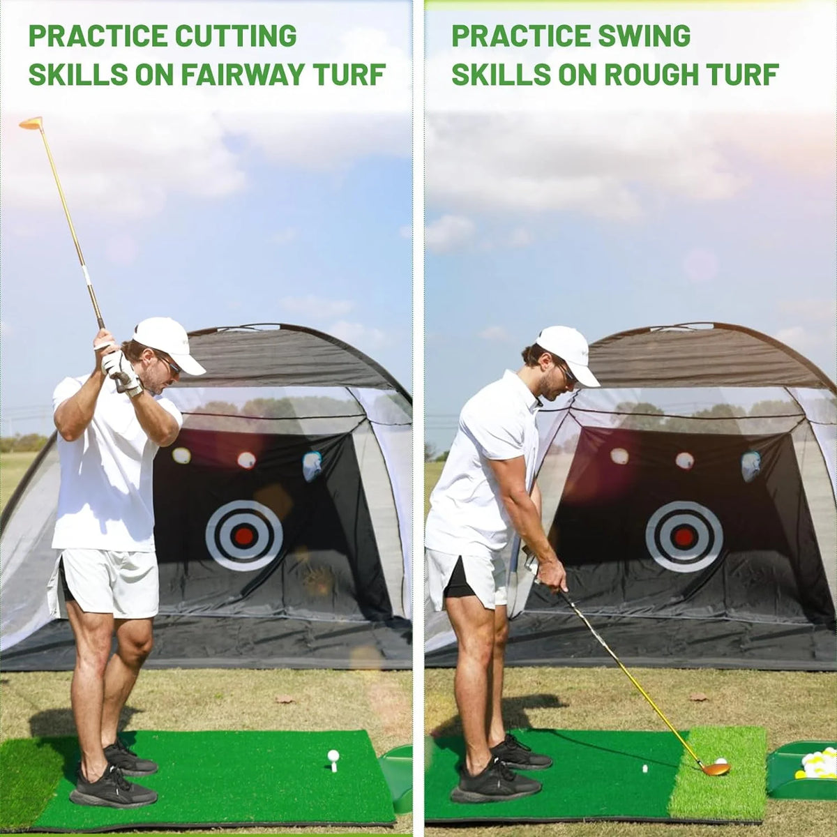 WFUN 5x4ft Hitting Thickened Artificial Turf Practice Golf Mat for Outdoor & Indoor, Gifts for Men/Golfers