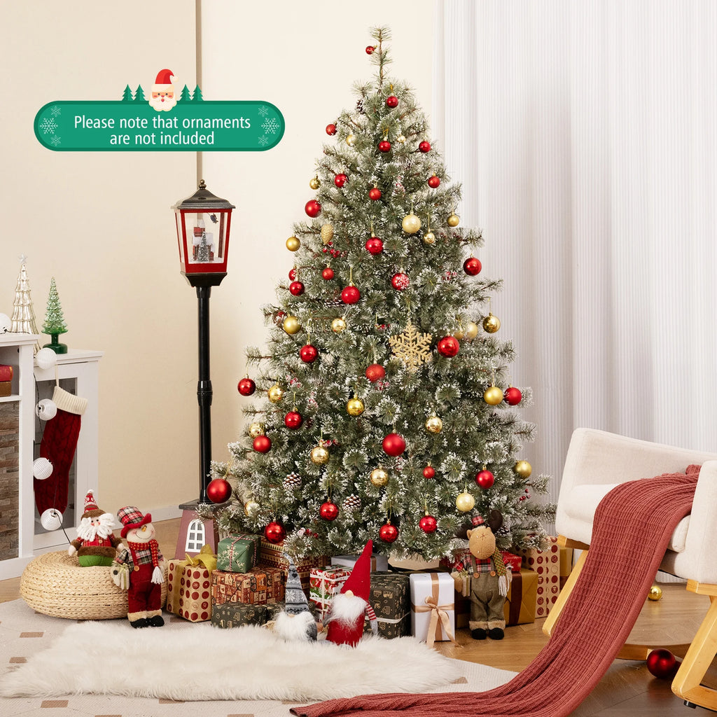 Costway 9 FT Artificial Christmas Tree with  360 Quick Power Connector 1714 Pine Needles