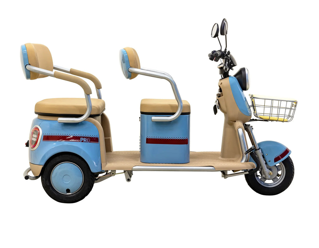 Massimo MGC E-Trike 3-Wheel Electric Cart 17 MPH, 2-Seater Adult Scooter Blue