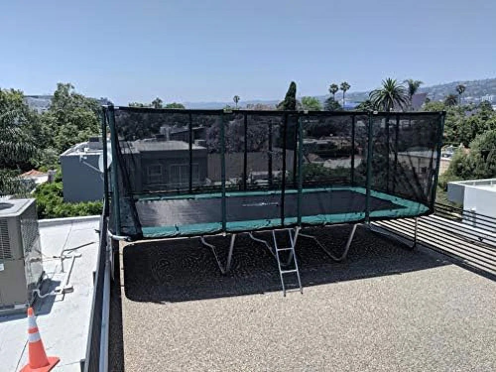 Galactic Xtreme 10x17 FT Outdoor Rectangle Trampoline with Net Enclosure 750Lbs Heavy Weight Jumping Capacity - Outdoor Gymnastics Trampolines for Adults and Kids