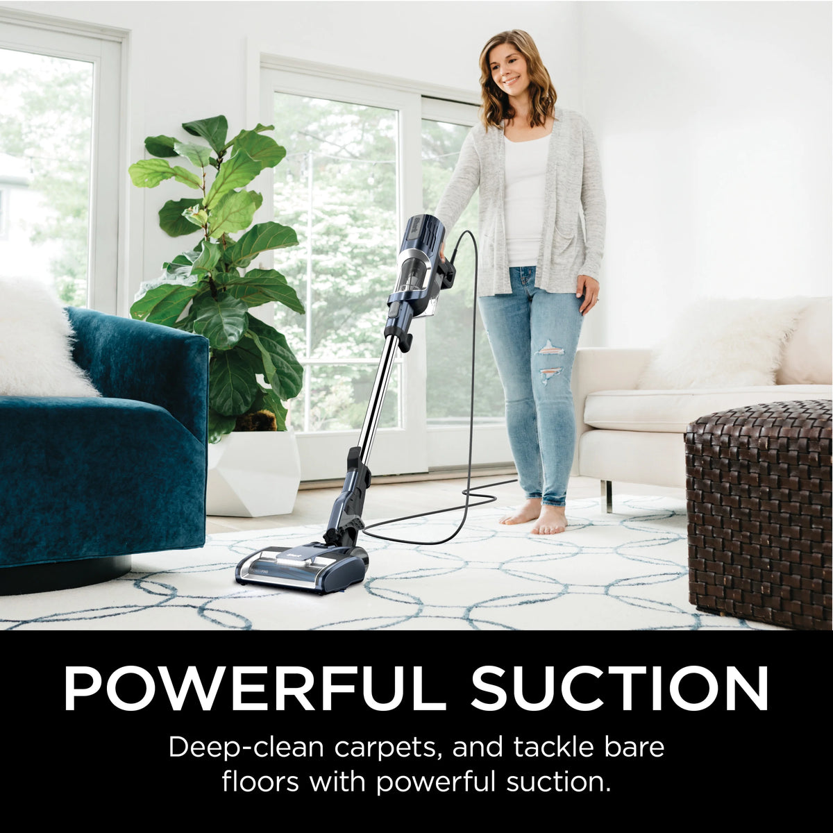 Shark UltraLight Pet Pro Corded Stick, PowerFins and Self-Cleaning Brushroll, HZ600, Cordless Stick Vacuum, Lightweight, Powerful Suction, Pet Hair, Hard Floor, Carpet, HEPA Filter