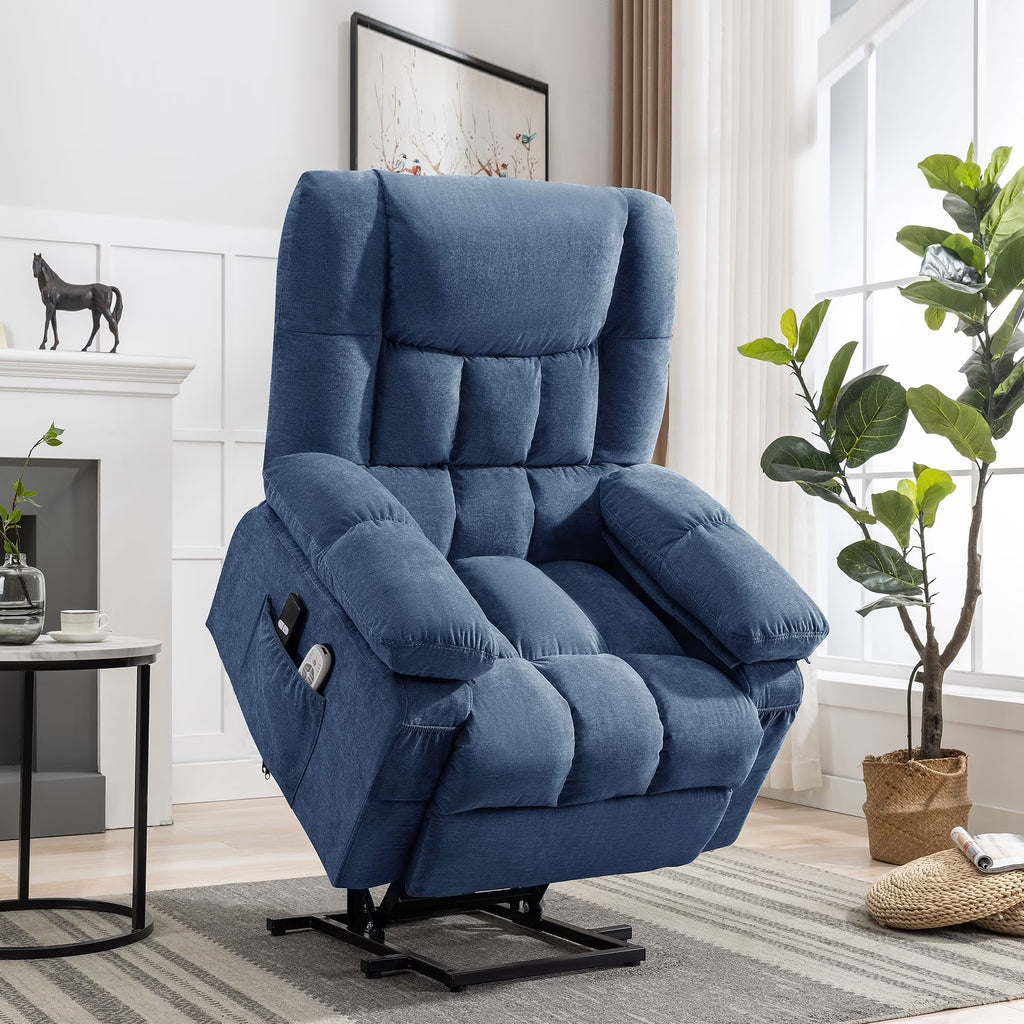 JONPONY Power Lift Recliner Chair Recliners for Elderly with Heat and Massage Recliner Chair for Living Room with Infinite Position and Side Pocket,USB Charge Port,Brown
