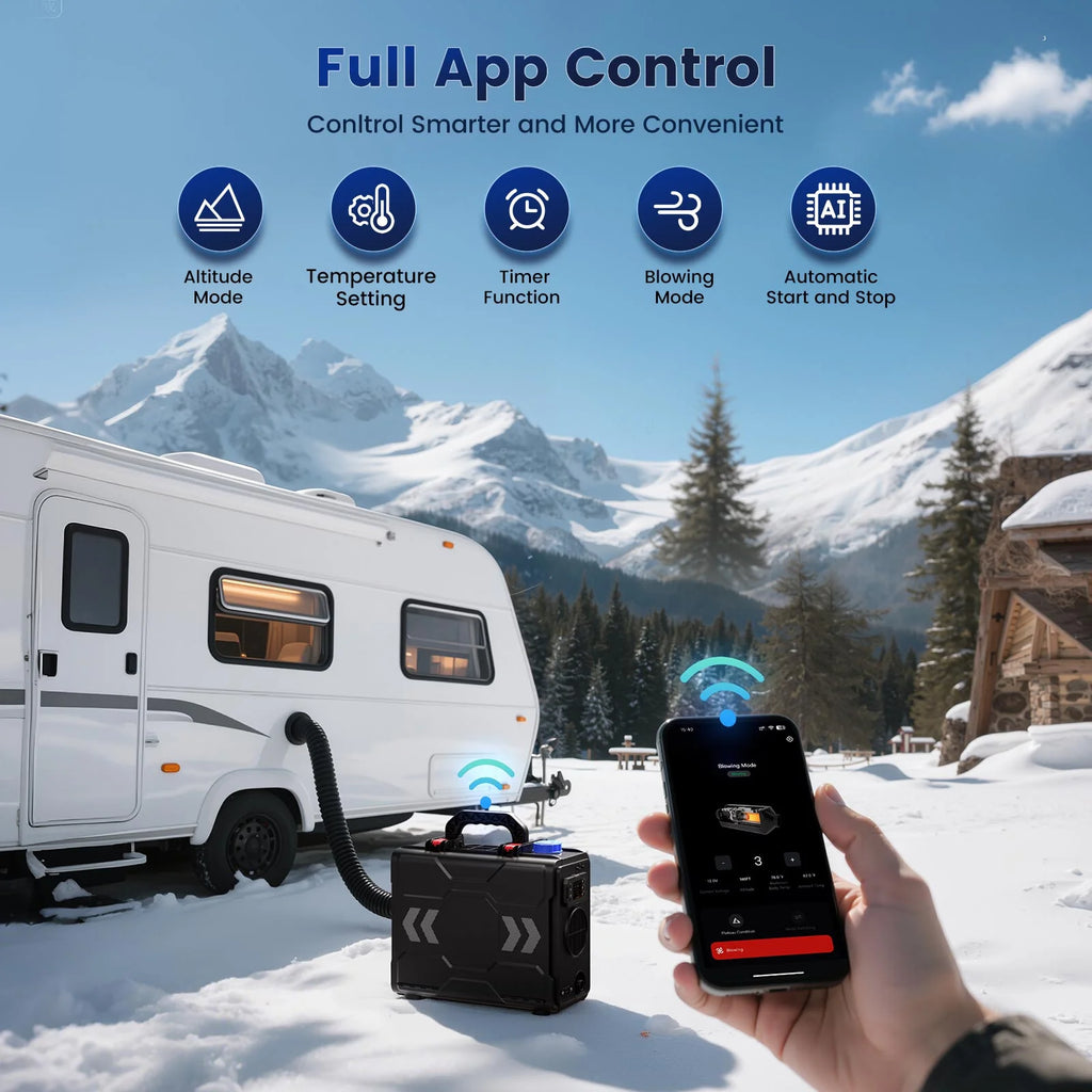 Audew  Diesel Air Heater, TB2  2025 updated 12V 8KW All-In-One Portable Handheld Toolbox with Bluetooth APP Control and adapter for Car Trucks Boat Bus RV Trailer Motor-Homes and Camper