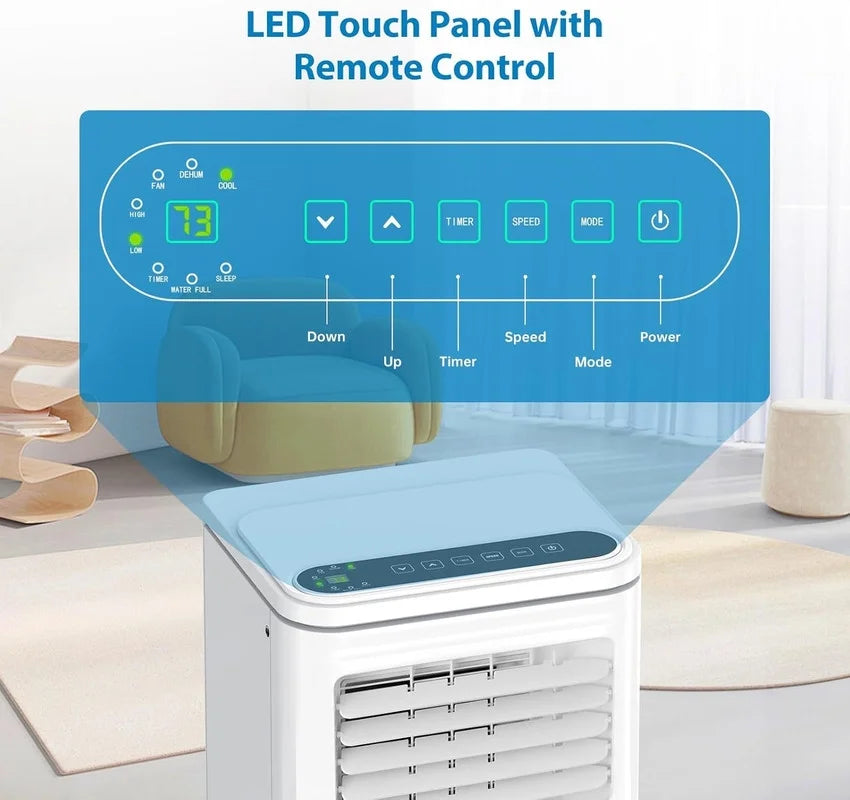 10000 BTU Portable Air Conditioner, 4-In-1 (Cool/Dehumidify/Fan) With Remote, LED Touch Control & 24H Timer & Window Mount Kit, Air Conditioners Cools Rooms Up to 450 Sq.Ft for Home, Office Room