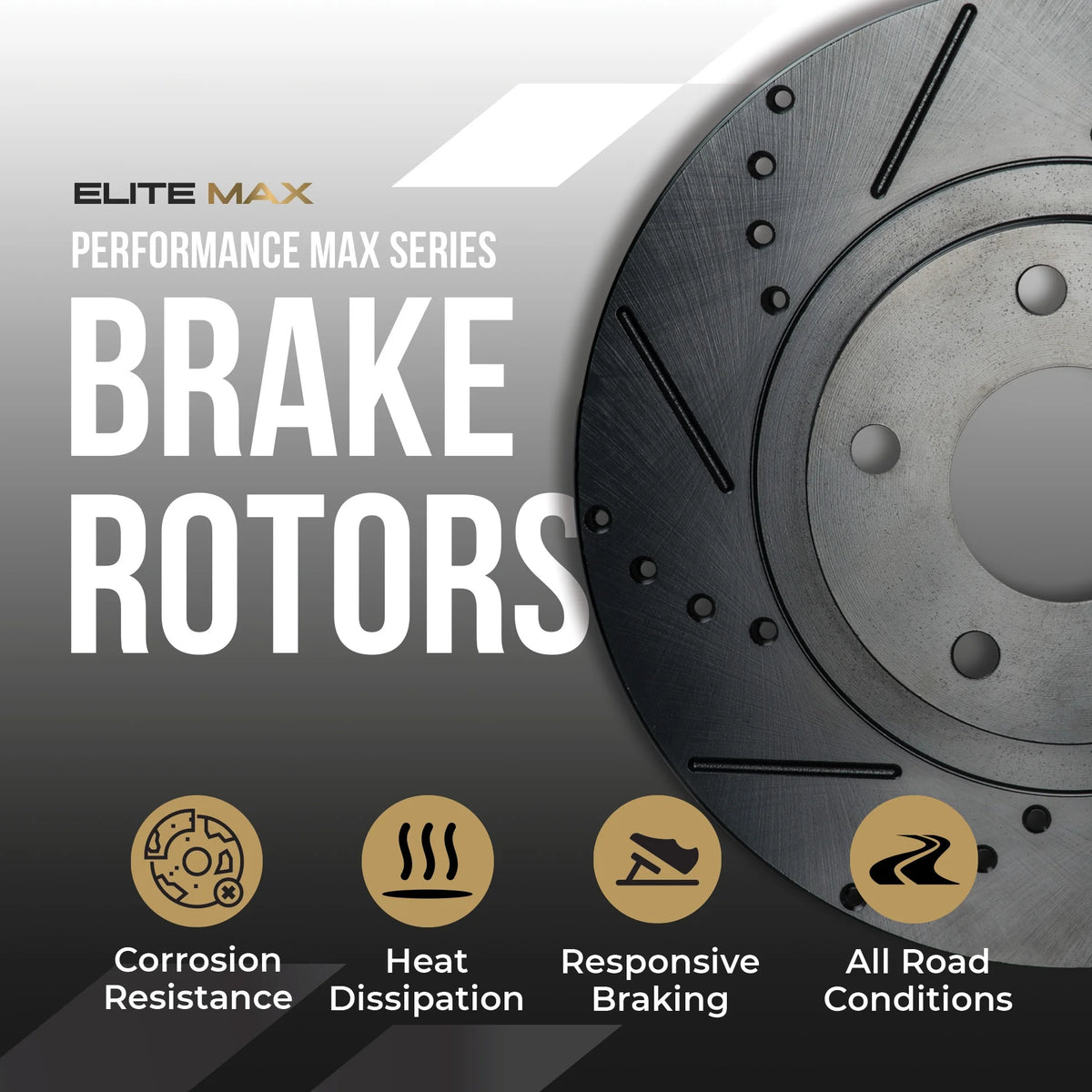 Max Advanced Brakes - Brake Kit for 2018-2020 Chevy Traverse Blazer Buick Enclave FWD 2017-2020 GMC Acadia Front and Rear Replacement Cross Drilled Disc Brake Rotors and Ceramic Brake Pads
