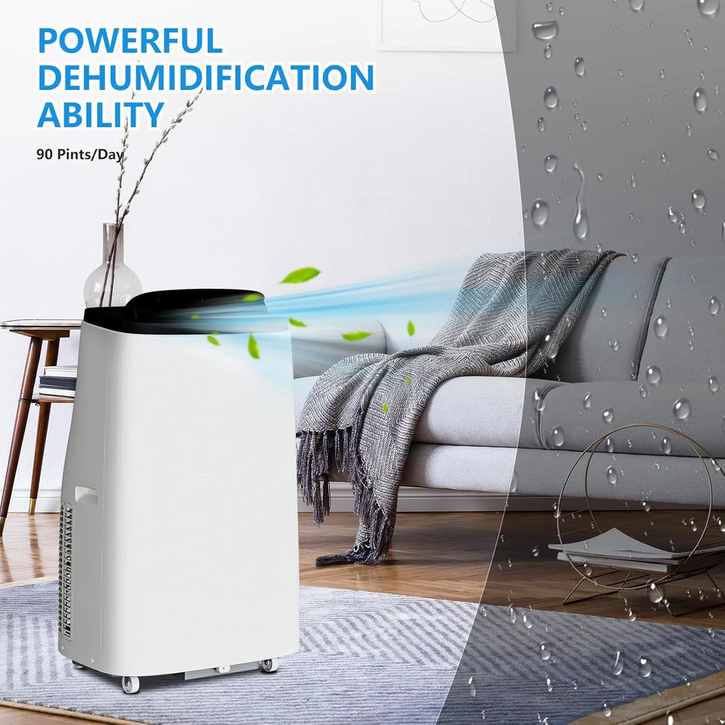 GAOMON 14000BTU Portable Air Conditioners Cool up to 750 Sq Ft, 3 in 1 Portable AC Units for Rooms with Fan & Dehumidifier, Remote Control, Sleep Mode, 24H Timer, Window Vent Kit,White