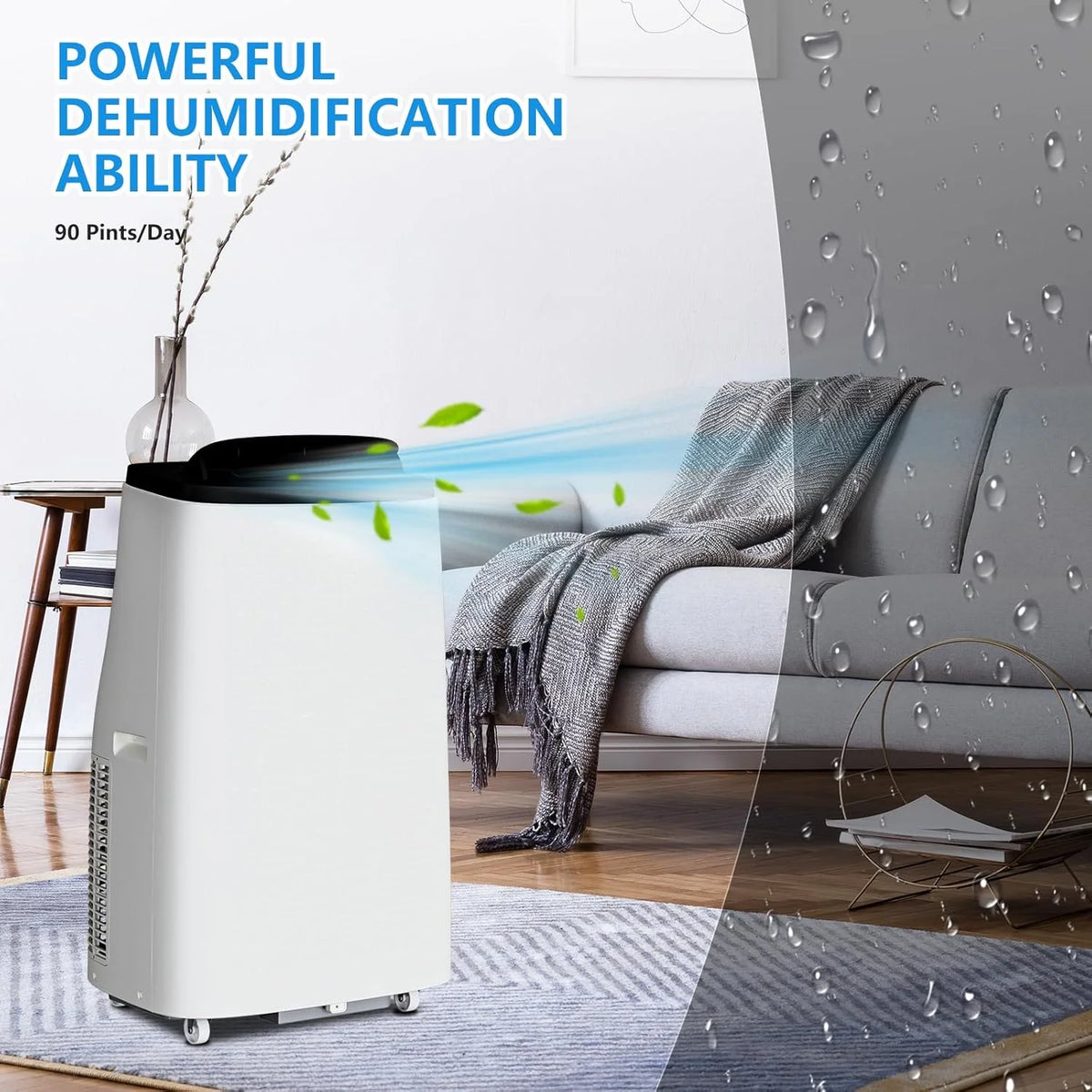 GAOMON 14000BTU Portable Air Conditioners Cool up to 750 Sq Ft, 3 in 1 Portable AC Units for Rooms with Fan & Dehumidifier, Remote Control, Sleep Mode, 24H Timer, Window Vent Kit,White