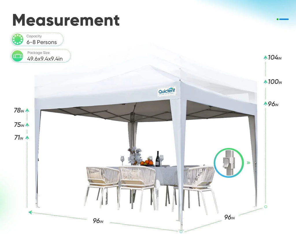 Quictent 8'x8' Pop up Canopy Tent with Sidewalls Instant Outdoor Gazebo Canopy Tent Shelter Enclosed Waterproof, with Wheeled Bag (Pink)