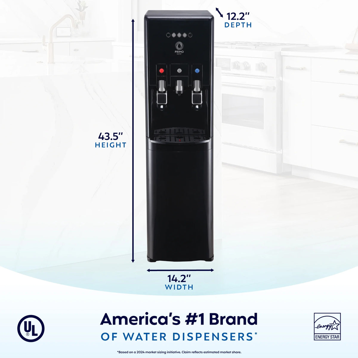 Primo Water® Bottom Loading Pro 2 Temp Water Dispenser with Single-Serve Coffee Maker, Black