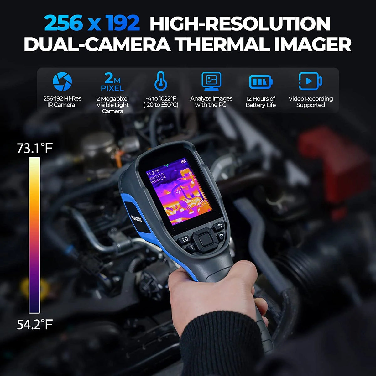 Thermal Imaging Camera TOPDON TC005 256 x 192 IR High Resolution Dual-Camera -4F~1022F Handheld Infrared Thermal Imager