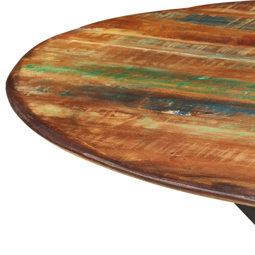 vidaXL Dining Table 43.3"x30.7" Solid Wood Reclaimed and Steel