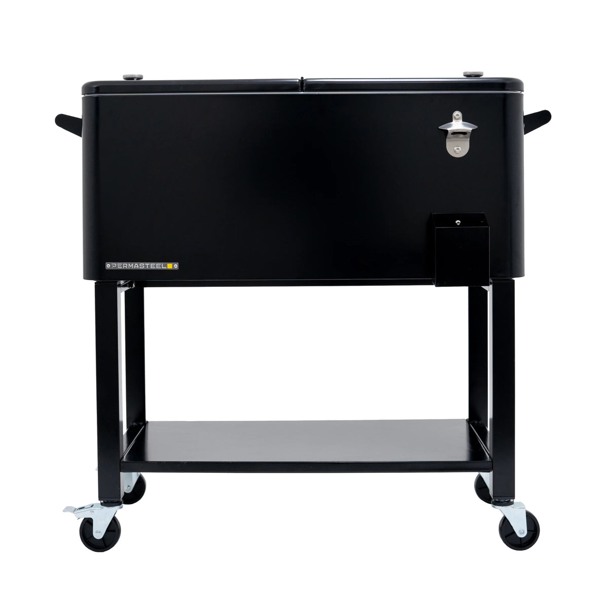 Permasteel 80-Qt Outdoor Steel Patio Cooler with Removable Basin, Rolling Cooler with Wheels, Teal Green