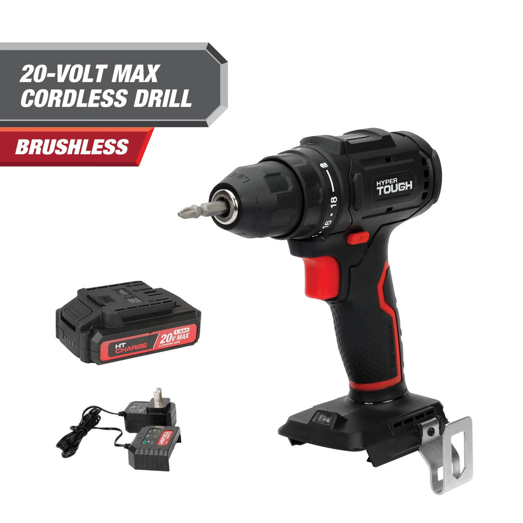 Hyper Tough 20V Cordless 3/8 Drill, 1/4 Impact Driver & Reciprocating Saw Bundle, (3) 1.5Ah Lithium-Ion Batteries & (3) Chargers