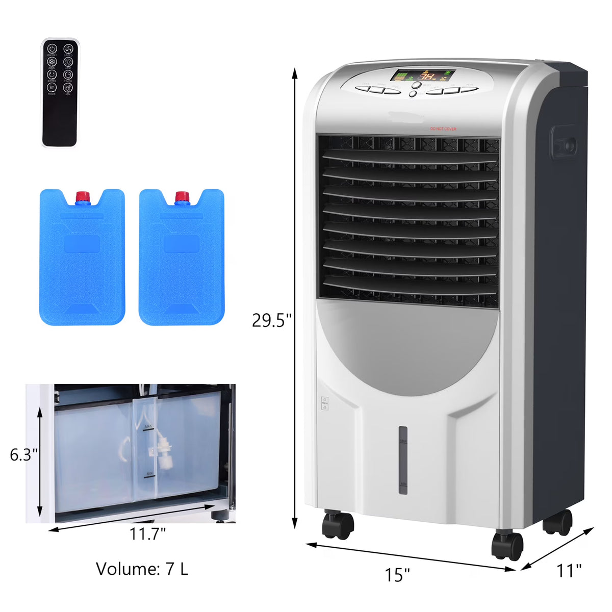 Giantex Air Cooler and Heater, 5-in-1 Portable Bladeless Quiet Evaporative Air Cooler Fan Humidifier w/Anion Function, 8H Timer for Home, Office