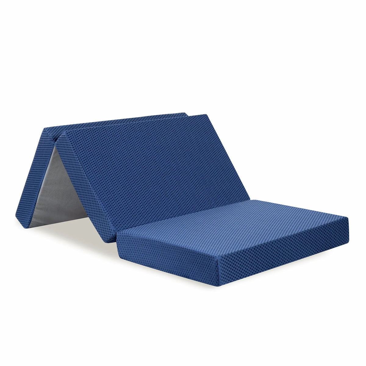 4'' Tri-Fold Memory Foam Mattress, Blue, Twin