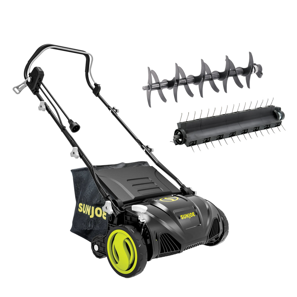 Sun Joe 15" Electric Lawn Dethatcher + Scarifier, 13-Amp, Adjustable Height