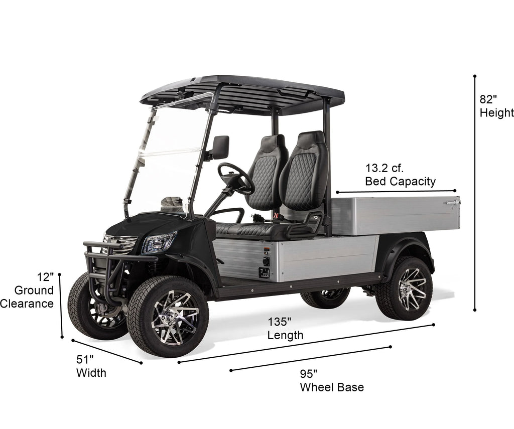 Massimo MVR Cargo Max Electric Utility Golf Cart 48V 5kW Motor - Blue