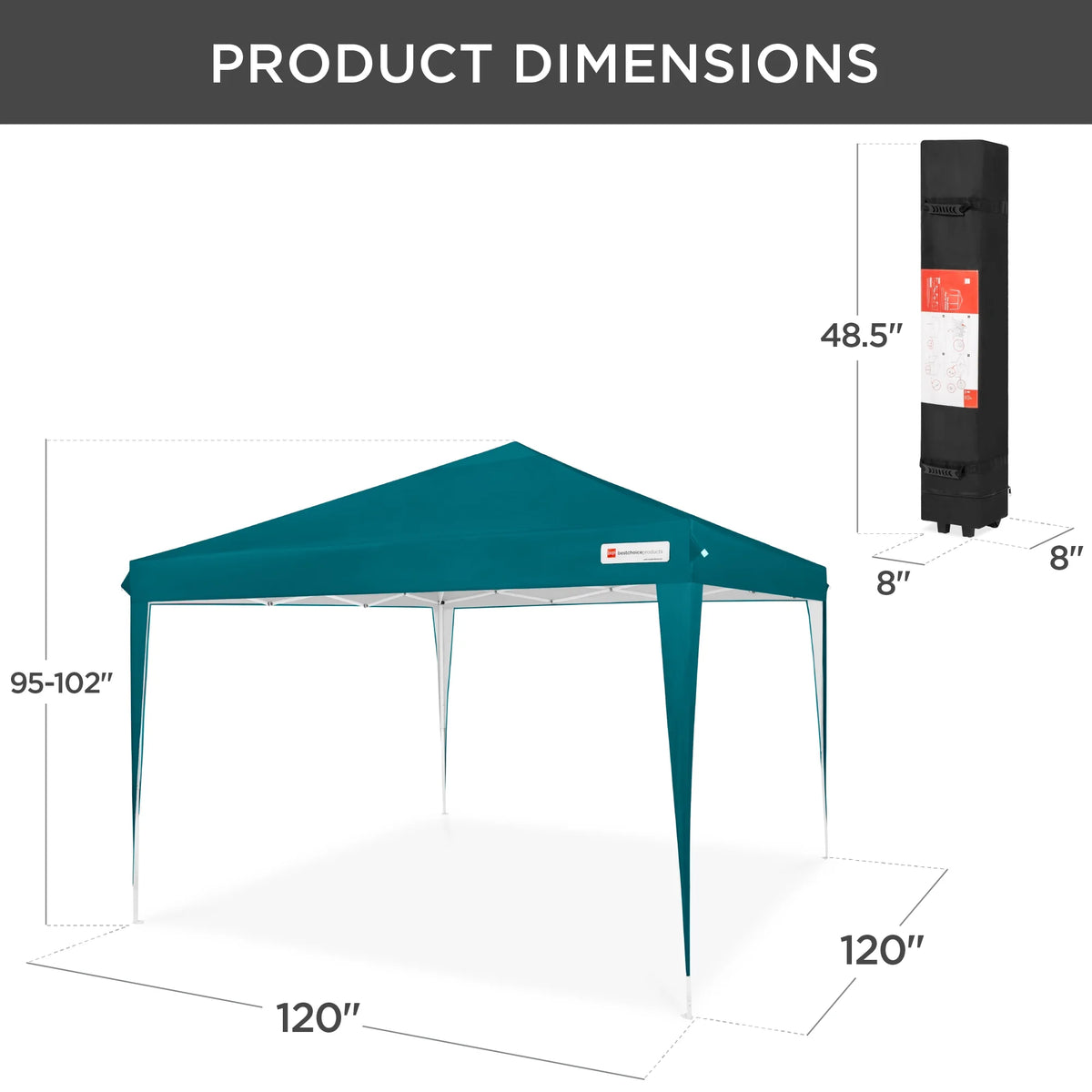 Best Choice Products 10x10ft Pop Up Canopy Outdoor Portable Adjustable Instant Gazebo Tent w/ Carrying Bag - White
