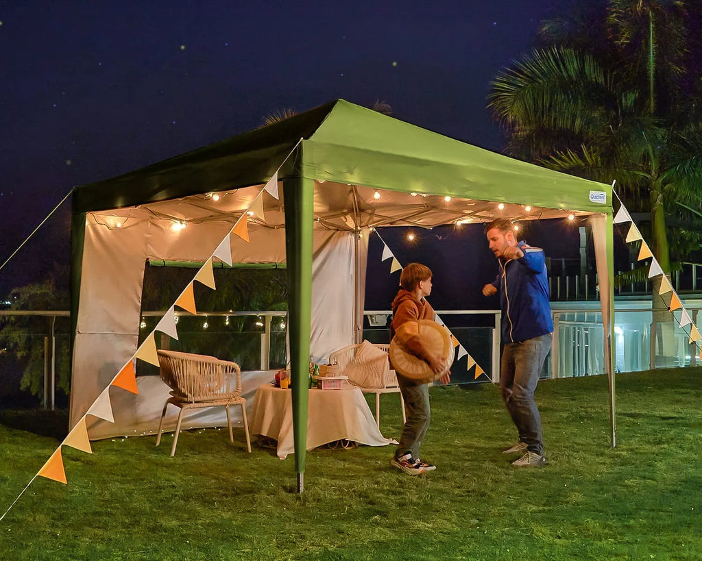 Quictent 8'x8' Pop up Canopy Tent with Sidewalls Instant Outdoor Gazebo Canopy Tent Shelter Enclosed Waterproof, with Wheeled Bag (Pink)