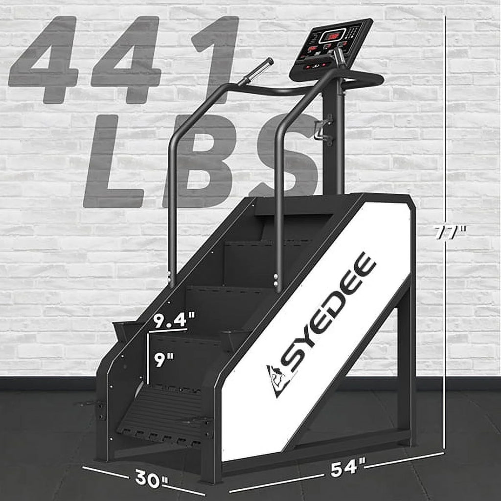 Stairmaster, syedee Stair Stepper with LED Screen, Stepmill Exercise Machine with 12 Workout Programs, 441LBS Step Machine, 24-164 Steps/Minute(White)