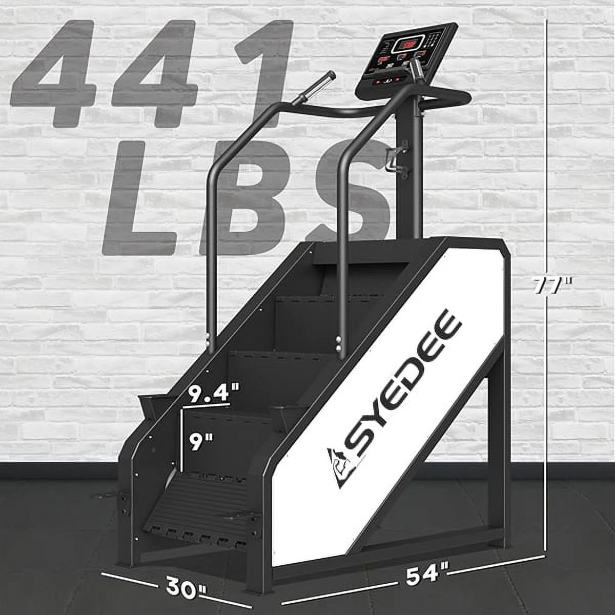 Stairmaster, syedee Stair Stepper with LED Screen, Stepmill Exercise Machine with 12 Workout Programs, 441LBS Step Machine, 24-164 Steps/Minute(White)