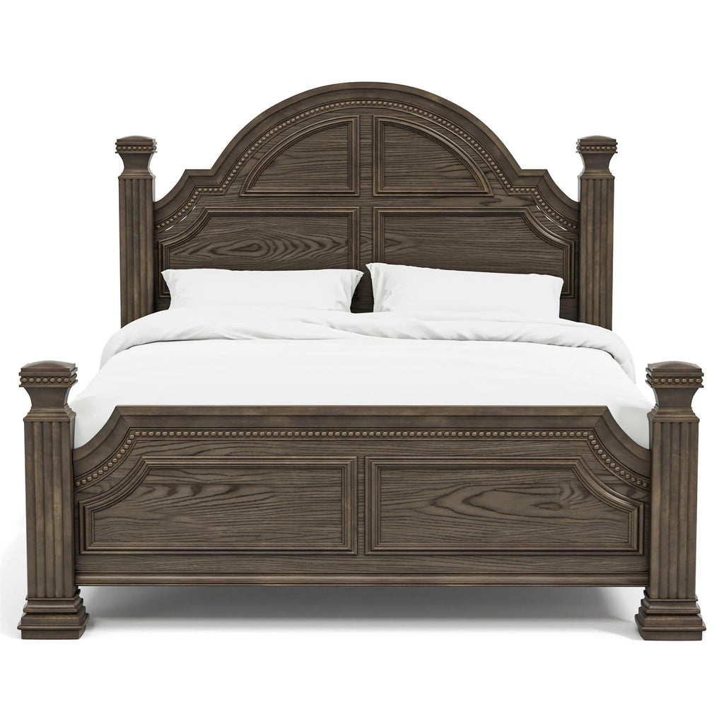 FOA Charo 6pc Gray Wood Bedroom Set-King Nightstands