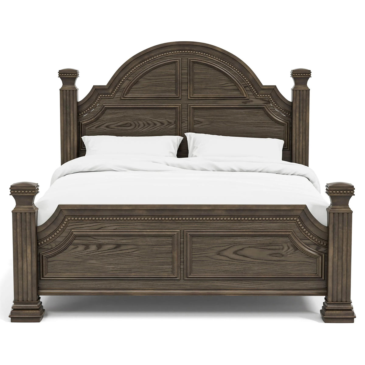 FOA Charo 6pc Gray Wood Bedroom Set-King Nightstands