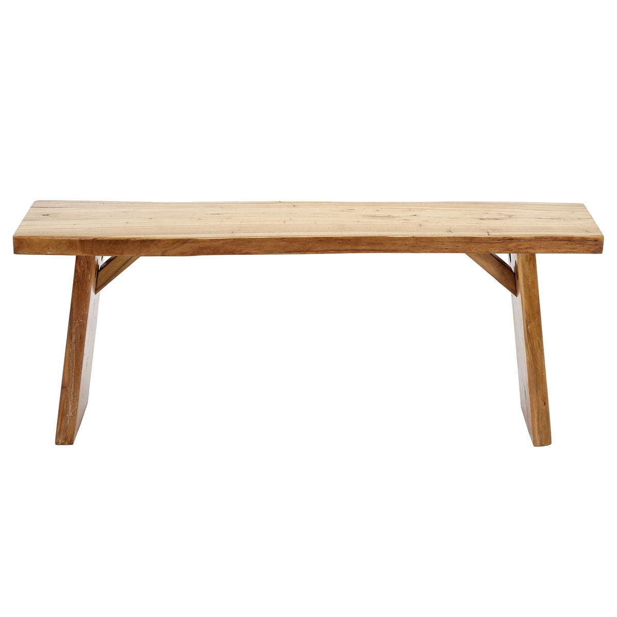 WILK Live Edge Wooden Dining Bench, Construction Farmhouse Kitchen Bench with Natural Wood for Home and Kitchen,Entryway Solid Wood Bench for  Dining Room,Living Room and Outdoor (63'' Long, Elm)