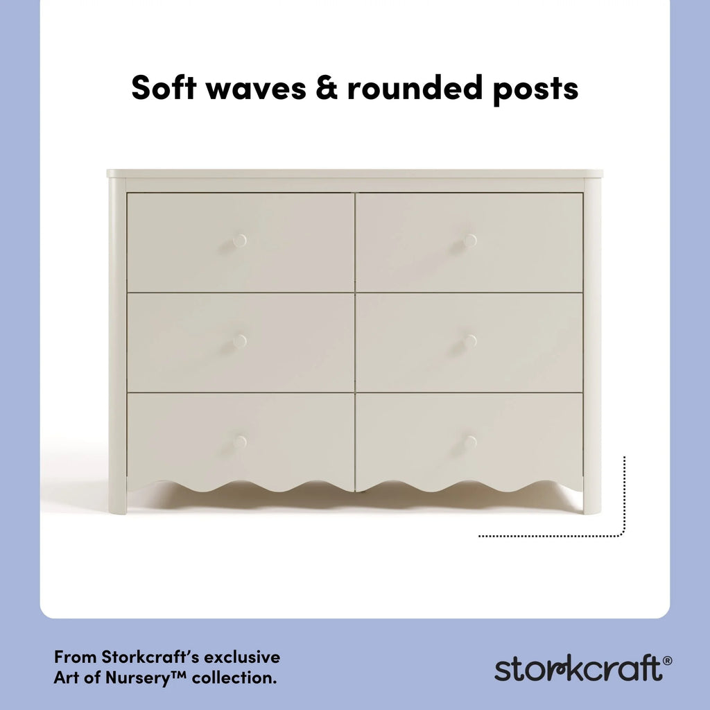 Storkcraft Casablanca 6 Drawer Nursery Dresser, Sage
