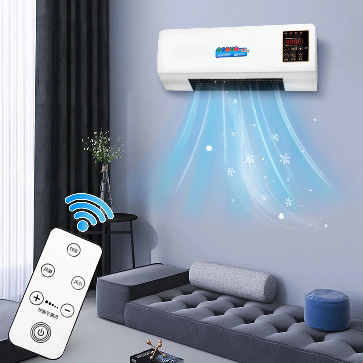 FYHALE 10000 BTU Ductless Window Air Conditioner 450 sq ft. Intelligent AC, with Remote Control, Mini Split AC/Heating Conditioner, Operates Quietly, Energy-Saving, for Bedroom Living Room