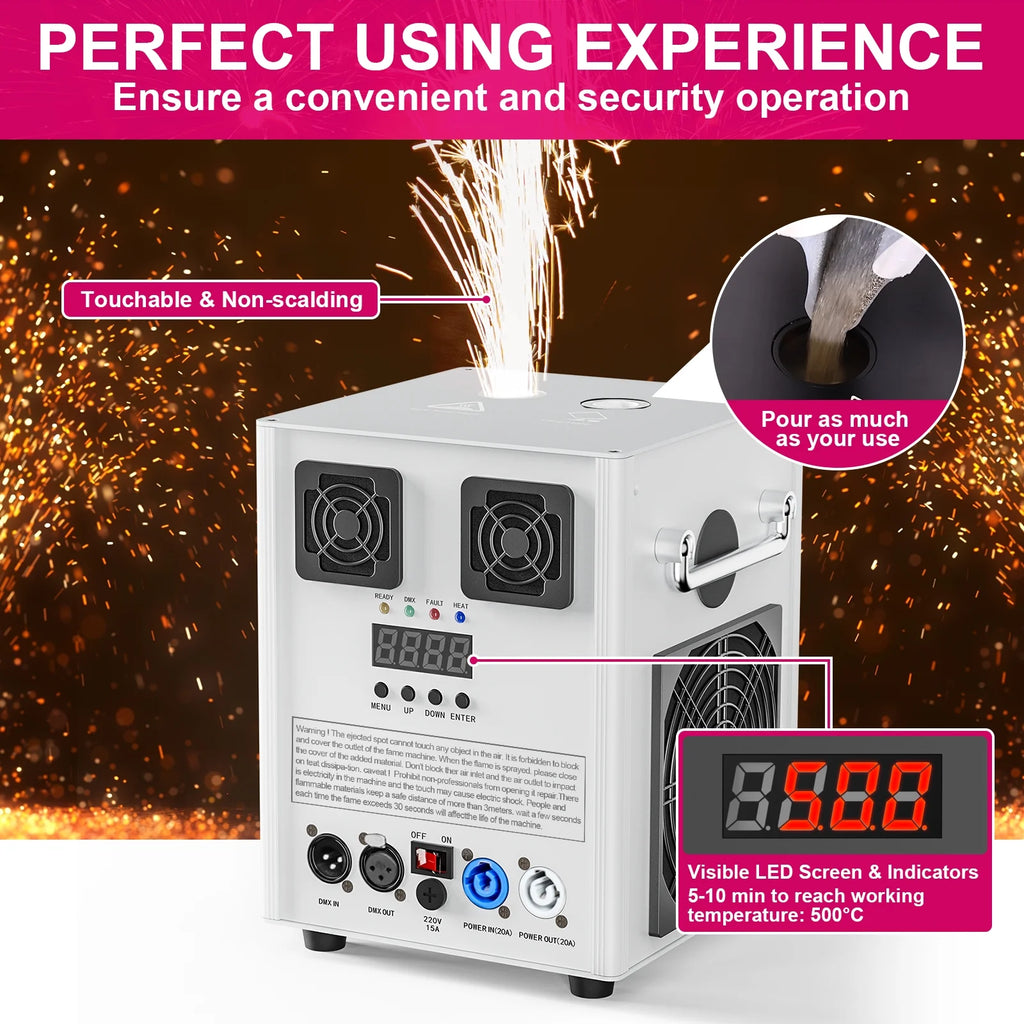4 Pack 700W Cold Spark Machine DMX Stage Effect Machine for Stage DJ Disco Wedding # Black