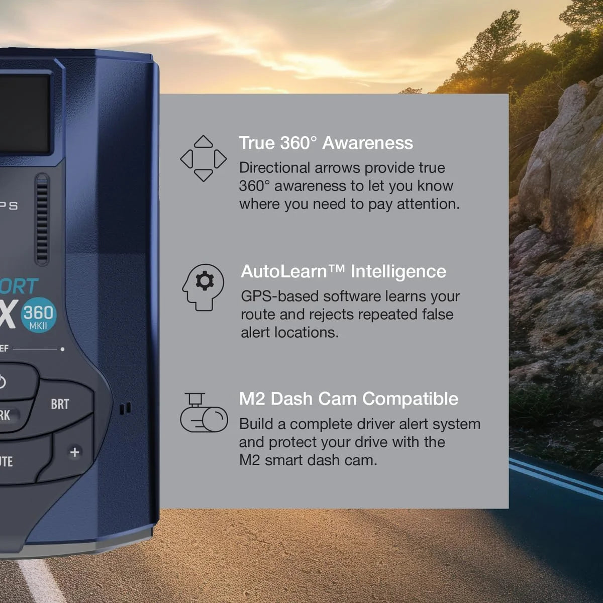 Escort MAX 360 MKII Bluetooth Radar Detector (Blue Edition), 360 Awareness, Exceptional Range, Apple CarPlay & Android Auto