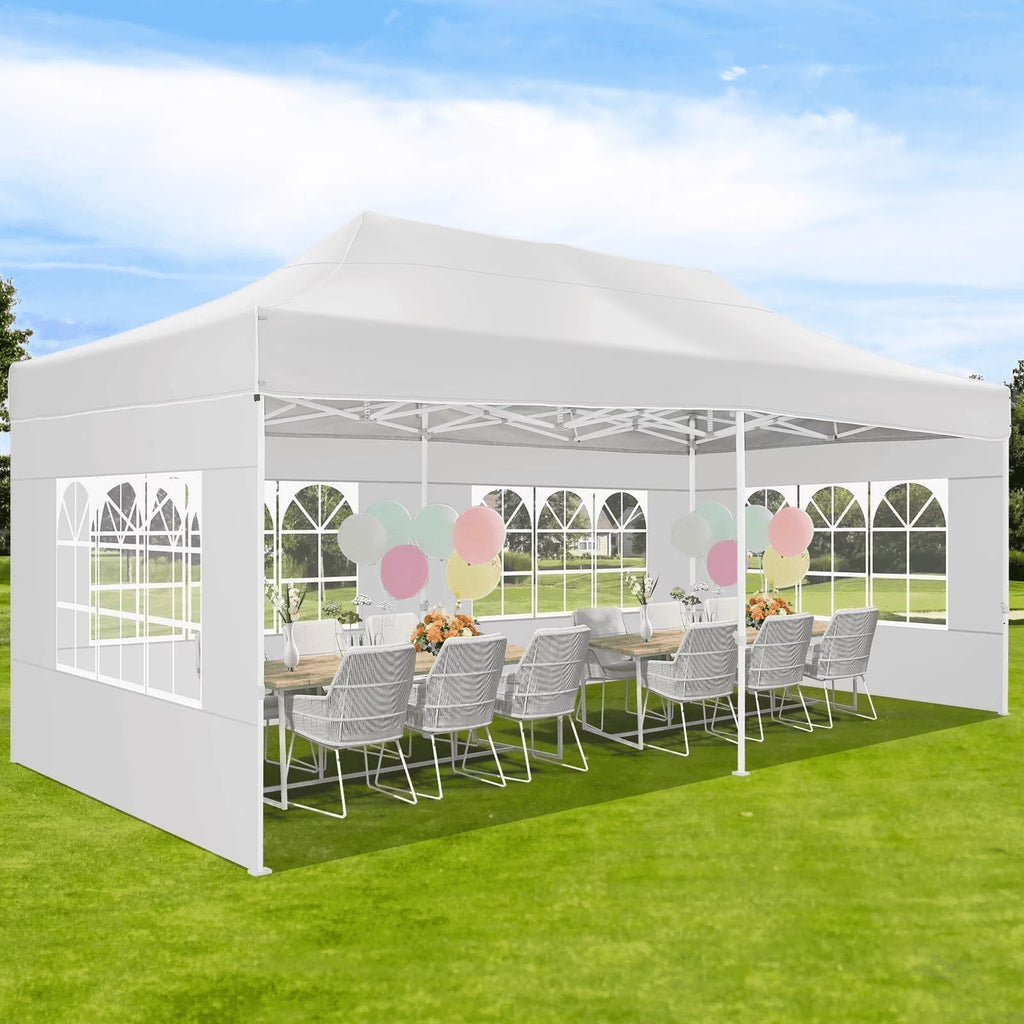 Hoteel 10x15 Heavy Duty Canopy Tent with 4 Sidewalls,Pop up Canopy for Parties Wedding,Commercial Easy up Gazebo with Roller Bag,UV 50+ &,Black