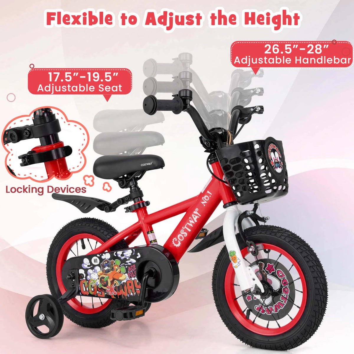 Costway 16" Kid’s Bike for 4-7 with Height-Adjustable Handlebar & Saddle Handbrake Blue