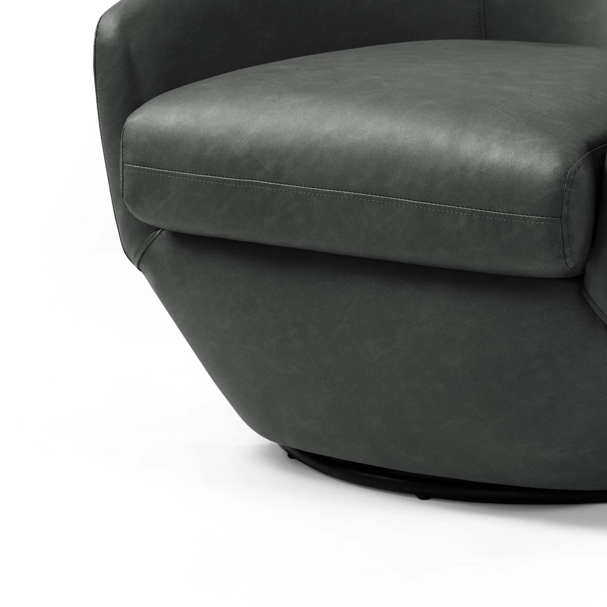 DREAMSIDEA Faux Leather Swivel Accent Chair Sets of 2 360 Swivel Barrel Chair,Swivel Club Sofa for Living Room, Bedroom, Office,Brown