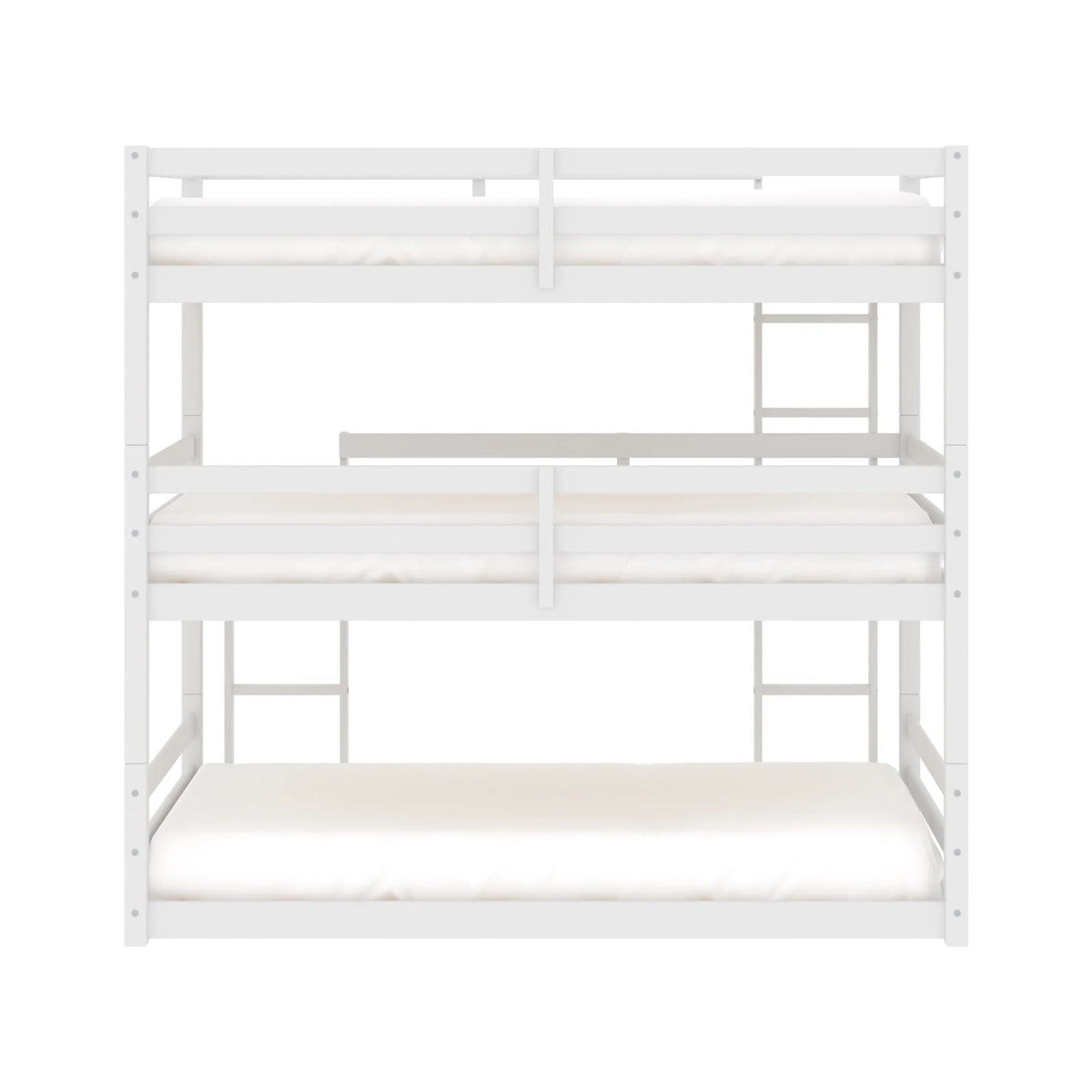 Campbell Wood Triple Twin Convertible Bunk Bed, White