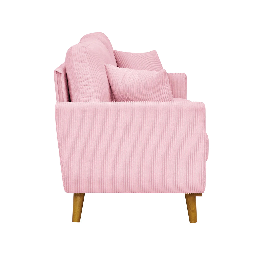 Aukfa 68" Small Sofa Couch Comfy Mid Century Modern Loveseat Sofa for Living Room Bedroom, Cream