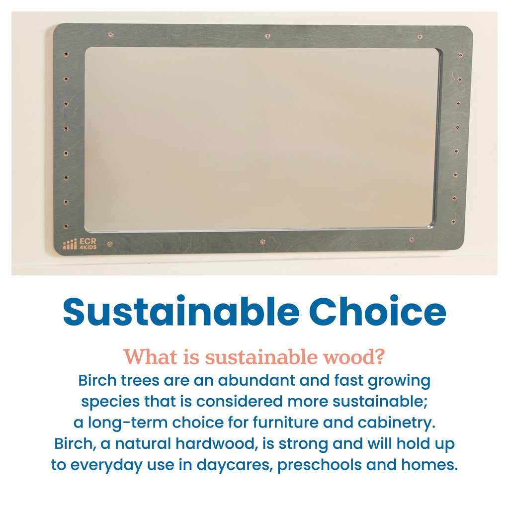 ECR4Kids Wall-Mounted Coordination Mirror, Natural