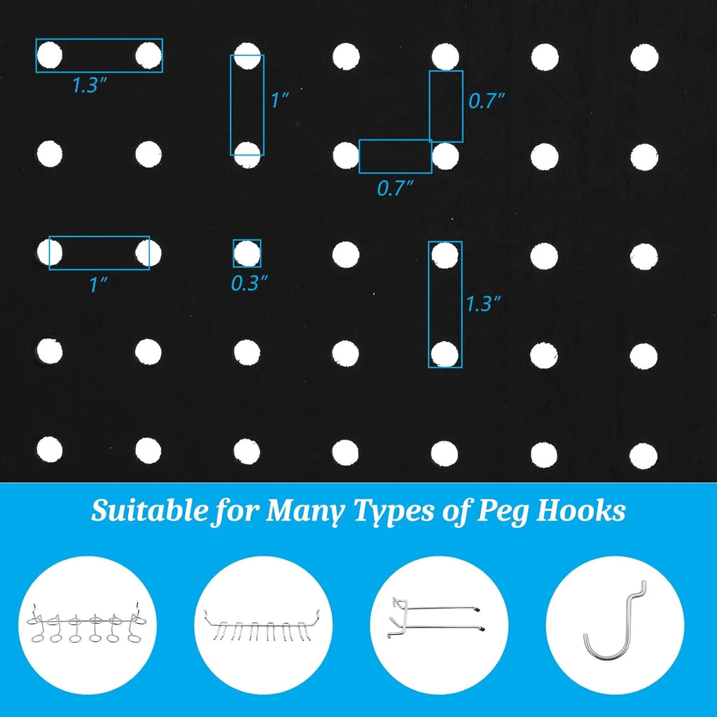 Bonnlo 4 Panel Pegboard Freestanding, 5 FT Portable Display for Craft Show Jewelry, Wooden Folding Room Divider
