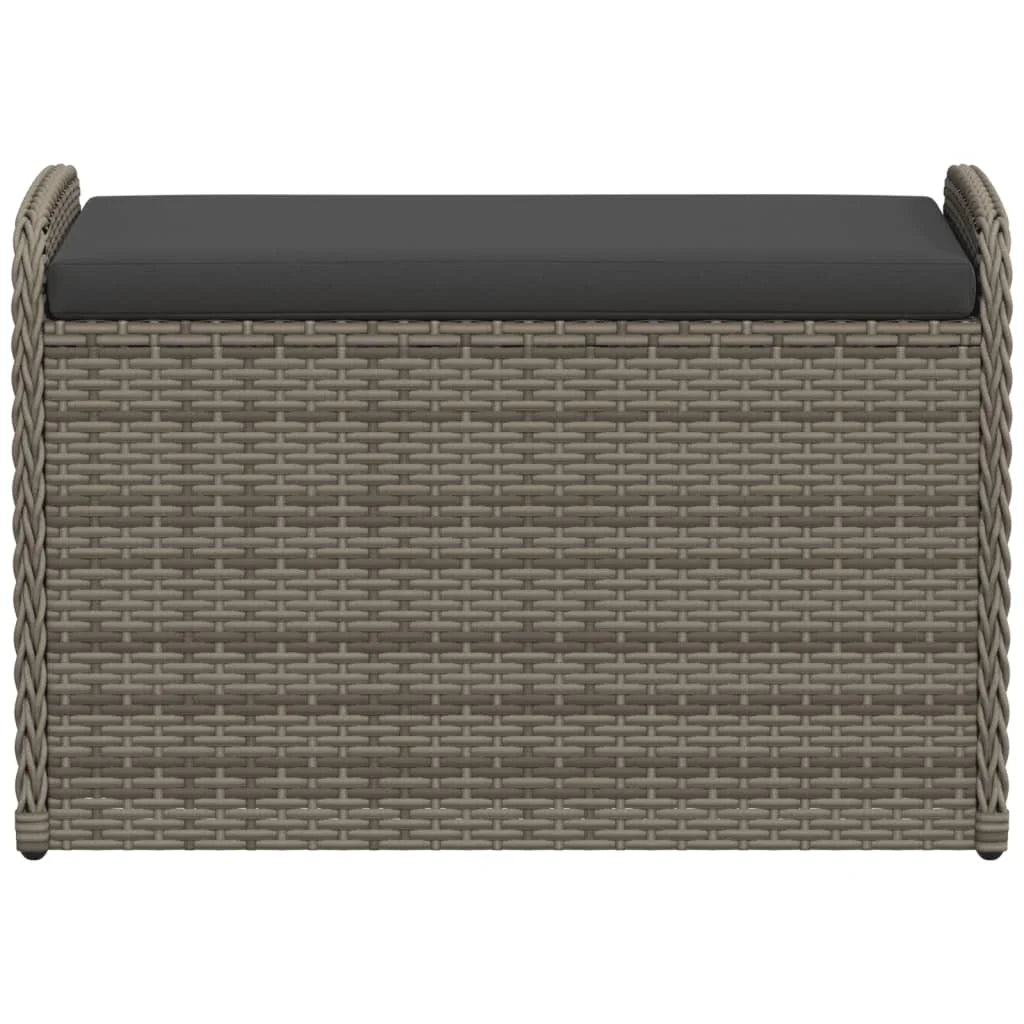 vidaXL Storage Bench with Cushion Outdoor Garden Seat Furniture Poly Rattan