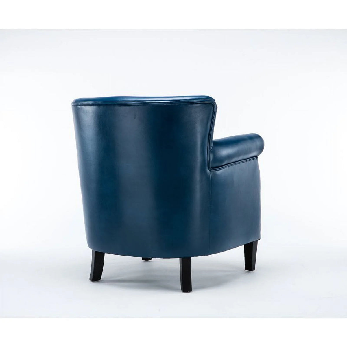 Comfort Pointe Holly Navy Blue Faux Leather Club Chair with Nail Head Trim