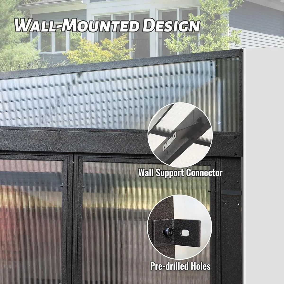 TOTAL Outdoor 10'x12' All-Season Sunroom Gazebo with Steel Roof, PVC Screen, Front & Side Door, Brown