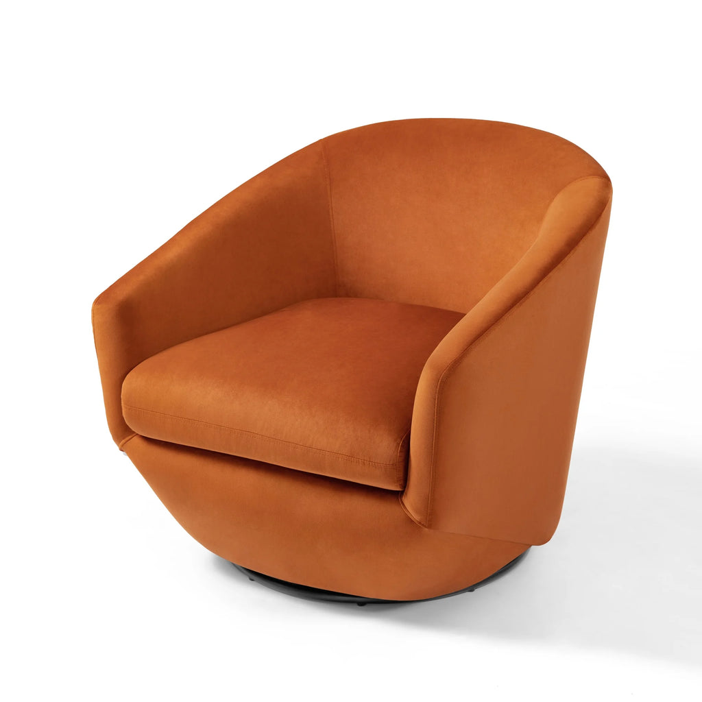 DREAMSIDEA Faux Leather Swivel Accent Chair Sets of 2 360 Swivel Barrel Chair,Swivel Club Sofa for Living Room, Bedroom, Office,Brown