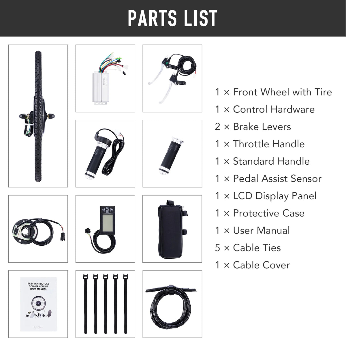 Viribus Electric Bike Conversion Kit 26" Rear Wheel 1000W Hub Motor LCD eBike DIY Set