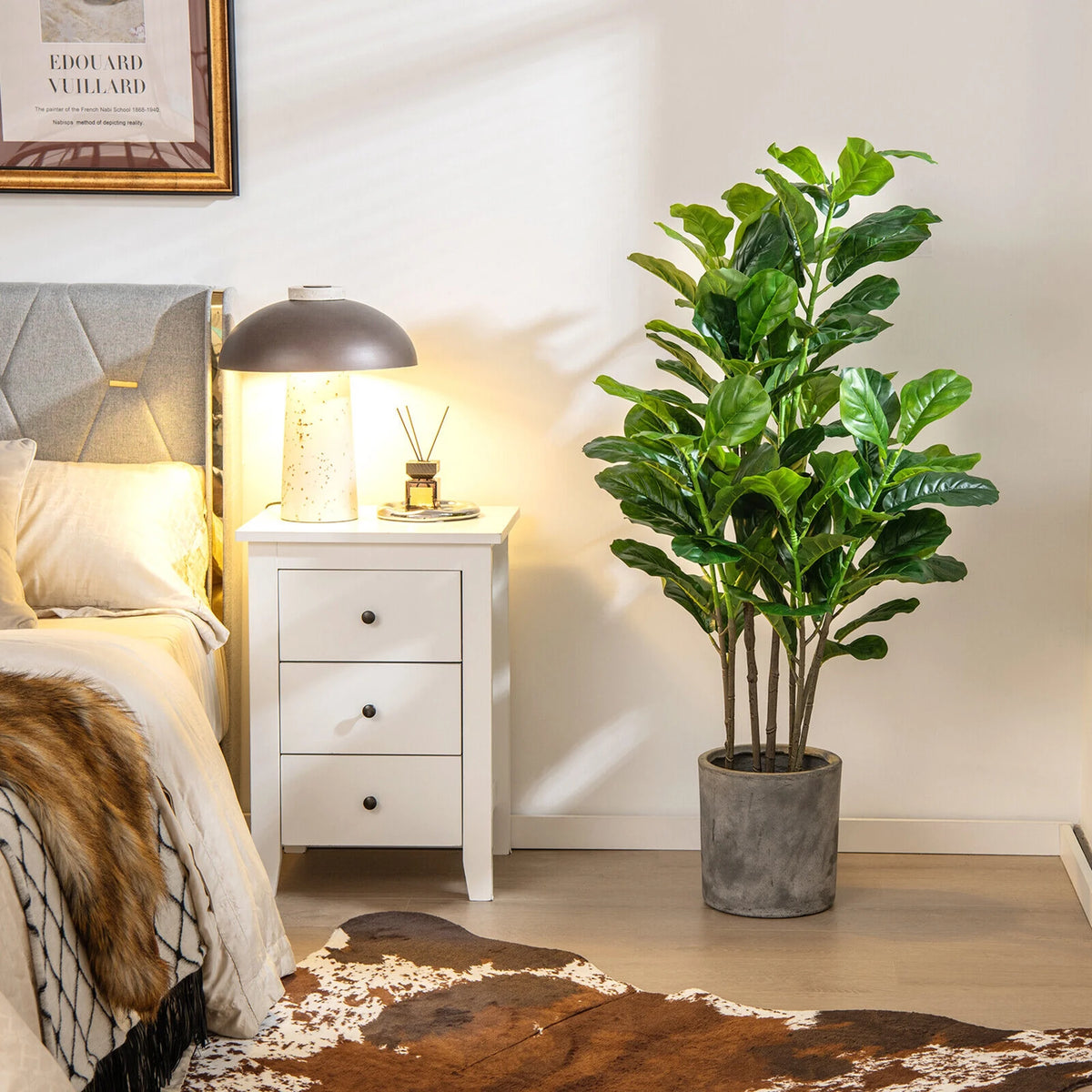 Gymax 51''Artificial Tree 2-Pack Artificial Fiddle Leaf Fig Tree for Indoor Outdoor