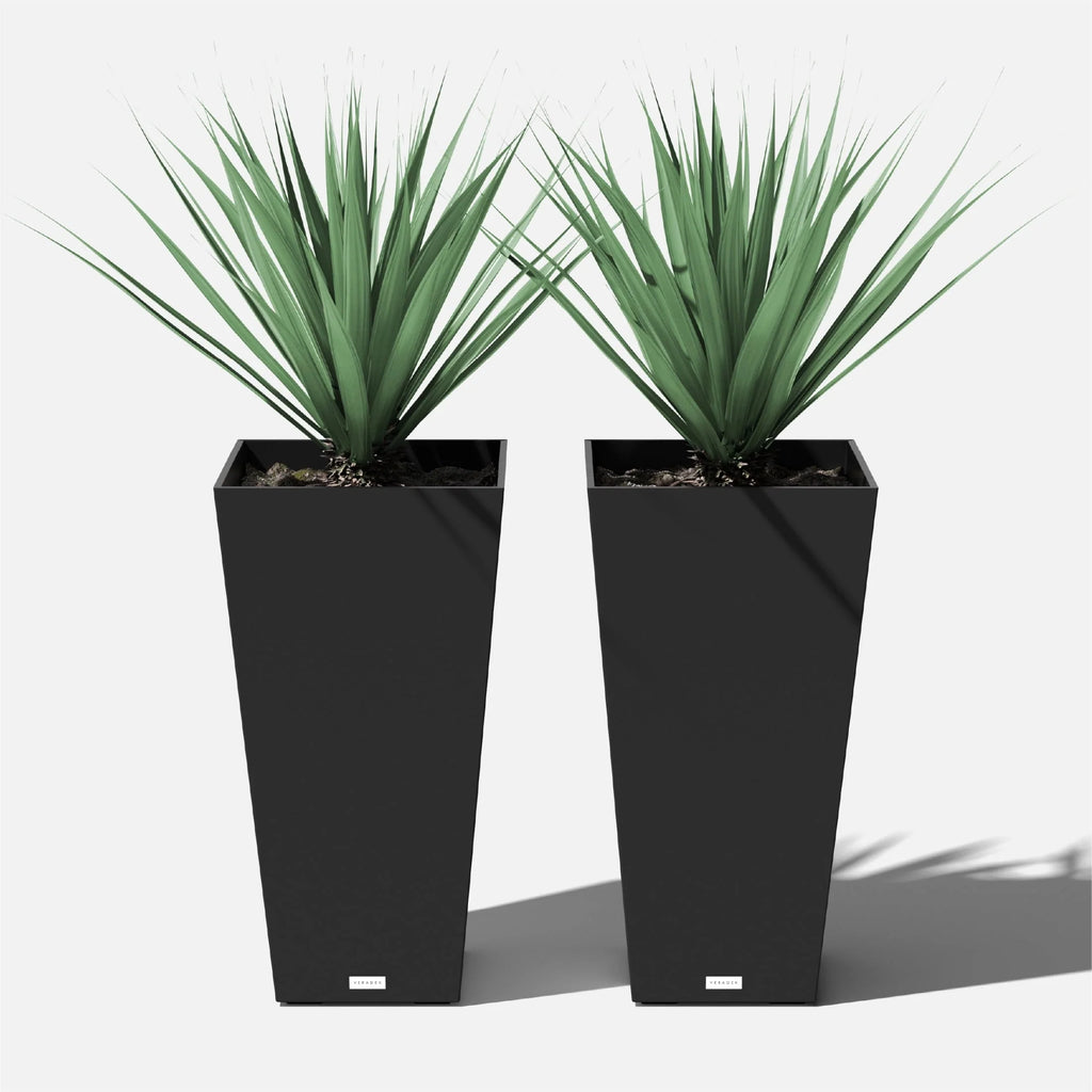 Veradek Pure Series Midland 30" Planter 2 Pack Black