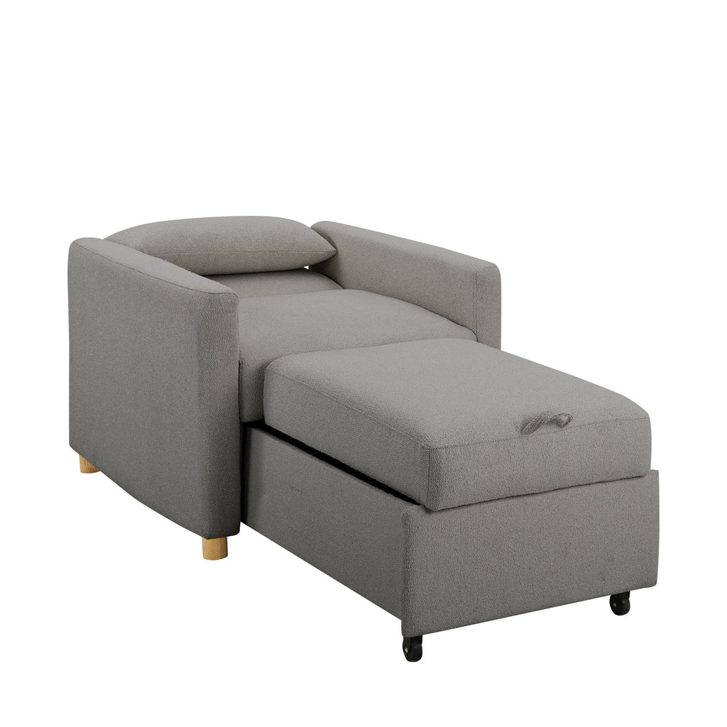 Serta Carly Scandinavian Style Convertible Chair, Ivory Fabric